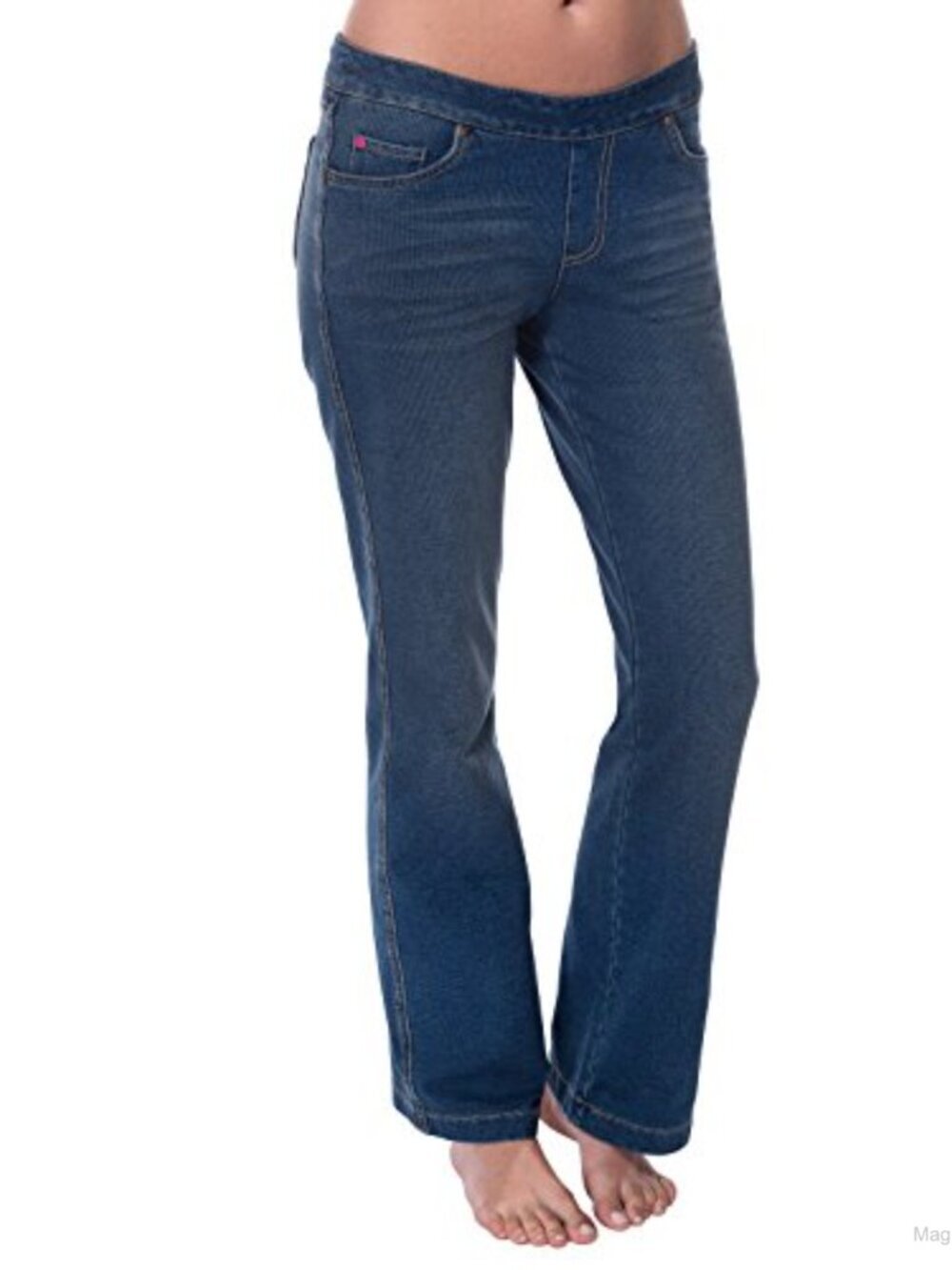Women's Bootcut Stretch Jeans Dormisoft Denim Drawstring Waist 5-Pocket